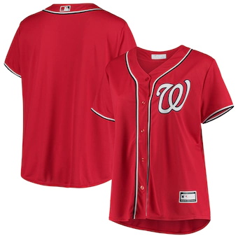 womens red washington nationals plus size alternate replica